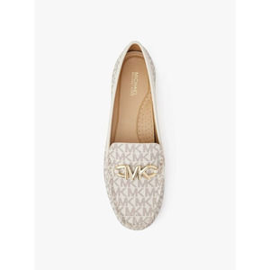 Michael Kors REED FLAWED SIGNATURE LOGO LOAFER VANILLA 9M REFURBISHED
